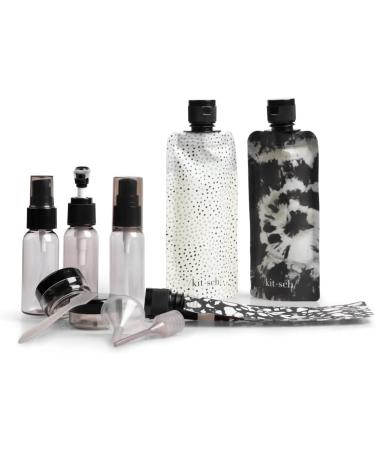 Kitsch Ultimate Travel Set - Set of 11 TSA Approved Leakproof Containers in Black | Ivory - Buy Online on SooperMarket.com