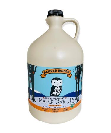 Organic 1 Gallon Amber Rich Vermont Maple Syrup - Grade A - From Barred Woods Maple