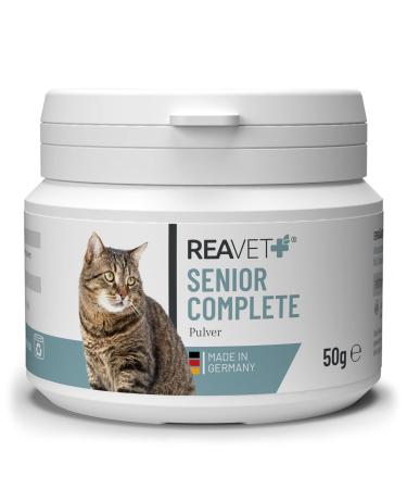 Reavet Senior Complete Powder for older cats enough for 3 months minerals amino acids & vitamins for old cats memory and heart function vitality agility senior feed