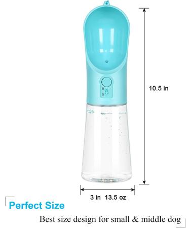 UPSKY Dog Water Bottle for Walking - Portable Leak Proof Pet Travel Dispenser - 400ml Blue - Buy Online on SooperMarket.com