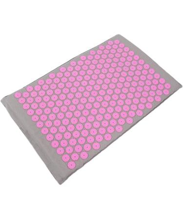 Acupuncture Massage Yoga Mat & Pillow Set for Back Neck & Sciatic Nerve Pain - Light Gray Pink Buckle - Buy Online on SooperMarket.com