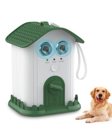 Jewyow anti-bell device 50ft ultrasound dog repeller for outdoor areas 3 different frequency LED display dog bark deterrence fit for 9V battery for medium small dogs
