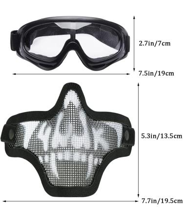 AOUTACC Skull Airsoft Mask and Goggles Set for CS Paintball - Black - Buy Online on SooperMarket.com