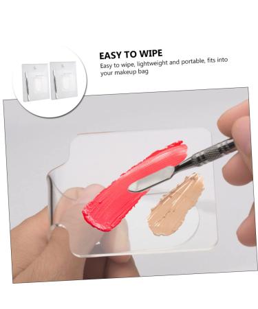 NOLITOY Acrylic Makeup Palette Set - 2pcs Handheld Mixing Trays for Blush Eyeshadow & Salon Use - Durable Stainless Steel Spatula Included - Buy Online on SooperMarket.com