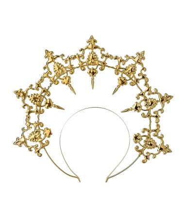 HIXNUG Halo Crown Headband Goddess Crown Headdress Halloween Costume Headpiece for Goddess Women Party Costume Accessories