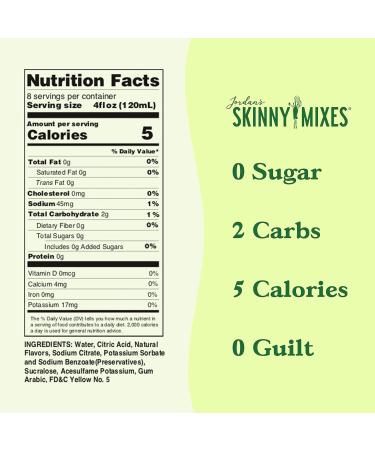 Jordan's Skinny Mixes Sugar-Free Margarita Mix Flavored Cocktail Mixer for Drinks - Fresh Lime Drink Flavoring for Cocktails & Mocktails - Low Calorie Gluten-Free Keto Friendly - 946.35 ml - Pack of 6 - Buy Online on SooperMarket.com