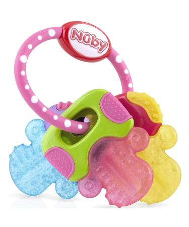 Nuby Ice Gel Teether Keys - 2 Pink Count | Soothing Teething Relief - Buy Online on SooperMarket.com