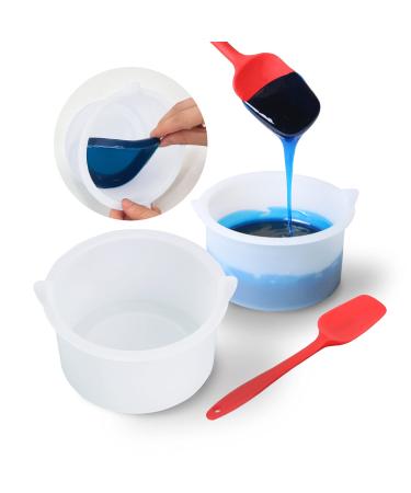 Viilife Replacement Wax Pot For Hair Removal Wax Warmer Silicone Pot For Home Use Wax Machine 2 Pcs Silicone Wax Bowl with 2 Pcs Wax Spatula(Kit 2)