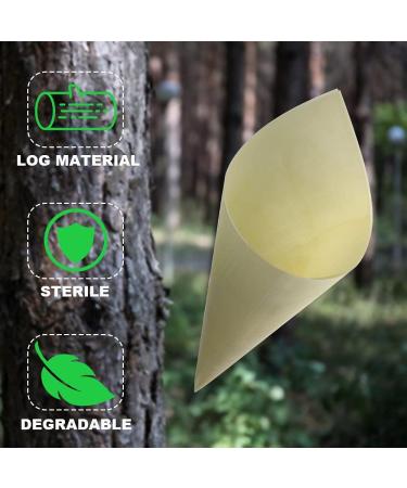 Betinyar Pack of 150 Disposable Wood Food Cone Finger Foods Cones for Appetizers Ice Cream Food Tasting Cones for Buffets Parties (150pcs 5") 150 Count (Pack of 1) - Buy Online on SooperMarket.com