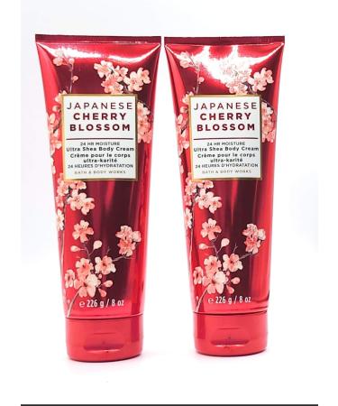 Bath and Body Works 2 Pack Japanese Cherry Blossom Ultra Shea Body Cream 8 Oz. Japanese Cherry Blossom 8 Ounce (Pack of 2)