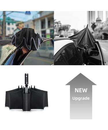 Lejorain Folding Reverse LED Umbrella - Black - Windproof & Reflective - Buy Online on SooperMarket.com