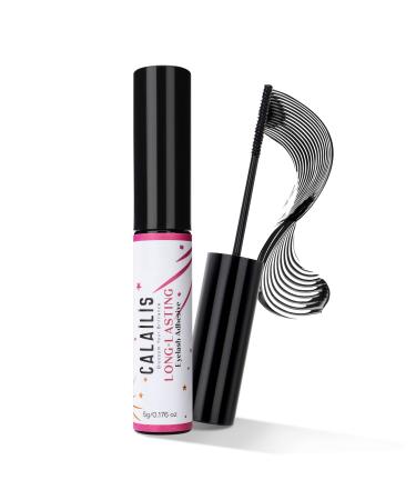 CALAILIS Lash Glue, Cluster Lash Glue, Lash Extension Glue, Super Strong Hold 48 Hours Long Lasting Eyelash Glue for Lash Cluster, Waterproof, Non-Irritating, Fast Drying Lash Glue 1Pack Cluster Lash Glue Black