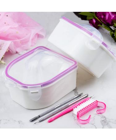 Nail Soaking Bowl Set for Gel Polish Remover & Cuticle Care - 2pcs Pink Soak Off Bowls with Tools - Buy Online on SooperMarket.com