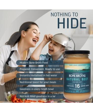 Natural Australian Beef Bone Broth Concentrate - 13oz Jar | Gluten Free, Nutrient Dense | Made in Australia - Buy Online on SooperMarket.com