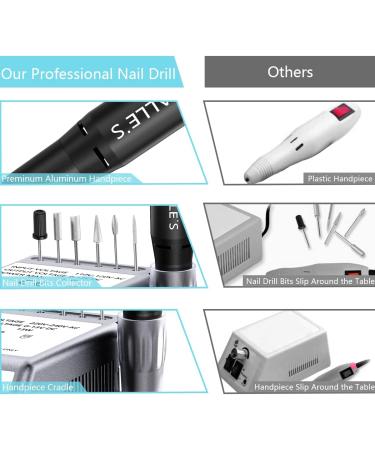 Professional Electric Nail Drill 20000 RPM Efile Manicure Grinder with Bits and Sanding Bands (Grey) - Buy Online on SooperMarket.com