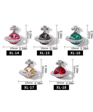 Fancy Multi-Color Nail For Color Stone Alloy Planet Design Decoration 3D Alloy Deco Nail Art Planet - Buy Online on SooperMarket.com