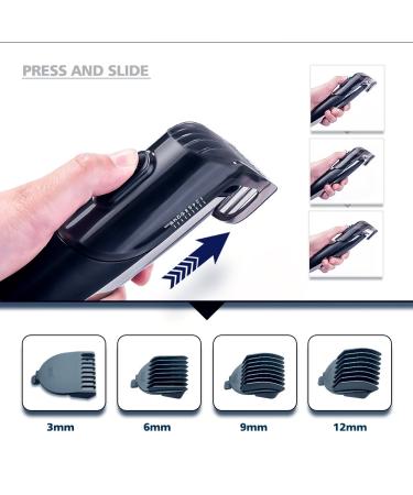 Hatteker Men's 5 in 1 Grooming Kit - Cordless Waterproof Hair Clipper, Beard Trimmer, Mustache Trimmer, Body Groomer, Nose and Ear Trimmer - Professional Men's Hair Trimmer - Buy Online on SooperMarket.com