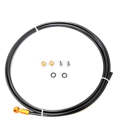 Farbetter 2500mm Bicycle Hydraulic Disc Brake Hose Kit for Shimano BH90 System, Including Banjo Adapter, Red/Gold/Silver (Gold)