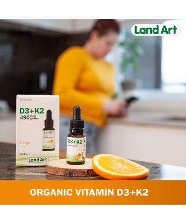 Certified Organic Vitamin D3 & K2 (MK7-Natto) - 490 Drops- Support Your Bones Immune System - Non-GMO - Gluten Free - Made in Canada (13.5 ml (Pack of 1)) - Buy Online on SooperMarket.com