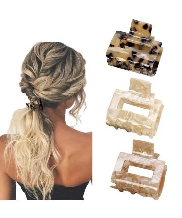 Claw clip 3 pieces non-slip small claw clips strong hold hair clips women hair claw clips for thick hair 3pcs-2