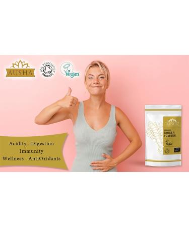 Ausha Organic Ginger Powder - 100g | Ground Ginger for Cooking, Immunity & Digestion - Buy Online on SooperMarket.com