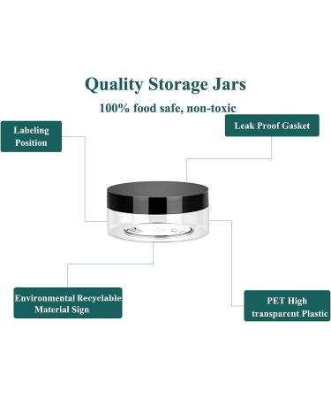 2oz Plastic Jars with Lids 36PCS - Clear Cosmetic Slime Containers for Travel - Leak Proof Sample Pots for Lotion, Cream, Acrylic Powder, Lip Scrubs - Buy Online on SooperMarket.com