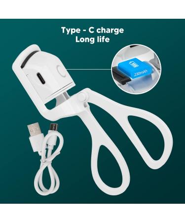 USB Electric Heated Eyelash Curler Heated Eyelash Curler Professional Eyelash Curler Electric Eyelash Curler Heated Eyelash Curler eyelash curler for beautifully curled eyelashes(White pearl) - Buy Online on SooperMarket.com