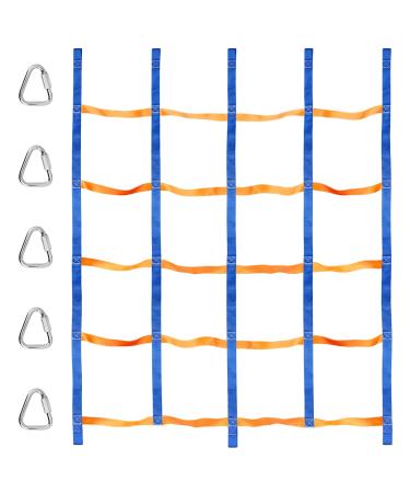 TOPNEW Climbing Net for Kids Outdoor, Portable Ninja Cargo Net Rope Ladder Monkey Bars for Ninja Slackline, Jungle Gyms, Swing Set, Ninja Warrior Style Obstacle Courses for Outdoor Treehouse