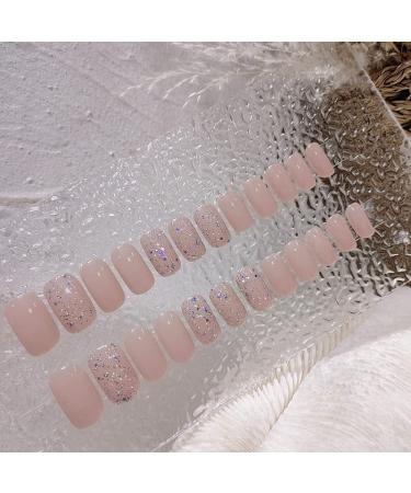 Diduikalor 24Pcs Short Nude Fake Nails | Full Cover Acrylic Glossy Artificial Nails for Women Girls - Buy Online on SooperMarket.com