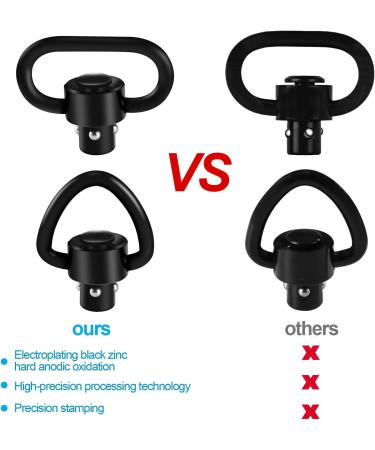 Bengor 4 Pack QD Sling Swivels 1.25 Loop + D-Loop Set - Quick Disconnect Push Button for Two Point Sling Mount - Buy Online on SooperMarket.com