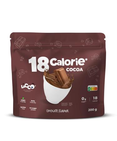 Locco Cocoa without Sugar 200 g Hot Chocolate Vegan Keto Lactose Free Drinking Chocolate No Fats Calorie Free