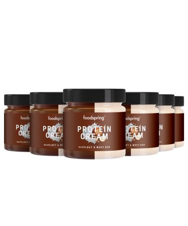 foodspring Protein Cream Duo 6 x 200g hazelnut & creamy milk 2x more taste with 85% less sugar