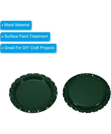 PATIKIL 1 Inch Flat Decorative Bottle Caps 50 Pack Craft Bottle Pendant Trays Double Sides Printed for DIY Pendants Craft Scrapbooks Dark Green - Buy Online on SooperMarket.com