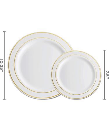 125 Piece Gold Dinnerware Party Set - Elegant Disposable Plates and Silverware for 25 Guests - Perfect for Weddings and Birthday Parties - Buy Online on SooperMarket.com