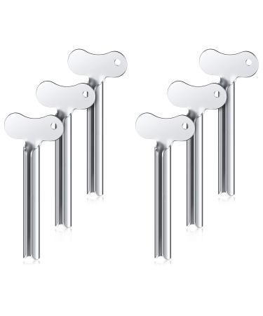 Hsthe Sea 6 pieces metal toothpaste squeezer squeeze tube stainless steel tube squeezer key roll tube creams colour squeezer tool for bathroom