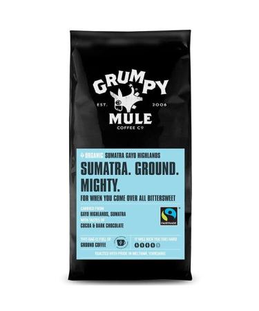 Grumpy Mule Organic Sumatra Gayo Highlands Ground Coffee with tastes of Cocoa & Dark Chocolate 227 g Sumatra Gayo Highlands 227 g (Pack of 1) 1