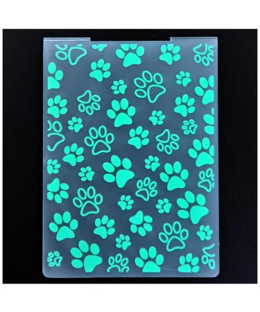 DDOUJOY Pet Footprint Paw Background Plastic Embossing Folders for Card Making Scrapbooking and Other Paper Crafts 2101024