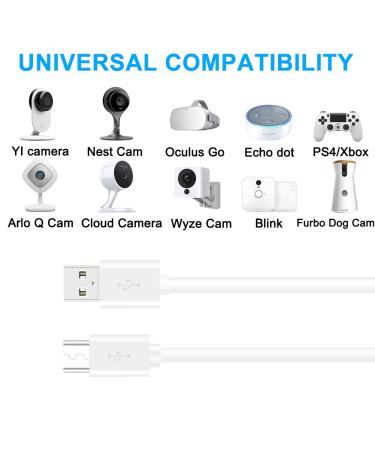 10FT 3 Pack Power Extension Cable for Wyze Cam v2/v3, Yi Camera, Blink Camera, Nest-Cam - Micro USB Charging Cord for Wyze v3 Outdoor - Indoor Use - Buy Online on SooperMarket.com