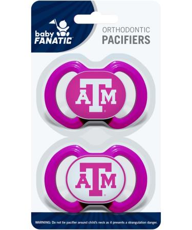 Baby Fanatic Girls Pink Pacifier 2-Pack - NCAA Texas A&M Aggies | Officially Licensed League Gear - Buy Online on SooperMarket.com