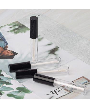 GTHER 10PCS 10ML Empty Lip Gloss Containers with Wand - Refillable Lip Balm Bottles for DIY Lip Samples - Black Top - Buy Online on SooperMarket.com