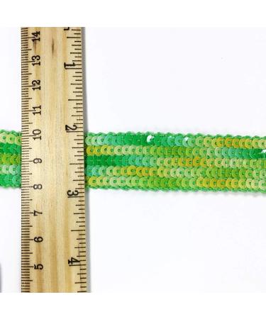 Green Multi Sequin Ribbon Trim 7/8 inch - 2 Yards | YD-TM-971 | Sparkly Embellishment for Crafts & Sewing - Buy Online on SooperMarket.com
