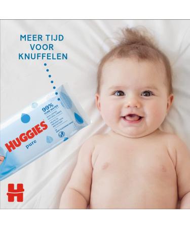 Huggies Pure Baby Cloths - 18 Packs (1008 Towels) | 99% Pure Water Perfume-Free Natural Wet Wipes for Gentle Cleaning & Protection - Buy Online on SooperMarket.com