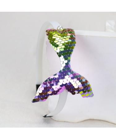 Totelux Mermaid Headband - Reversible Fish Tail Hair Hoop with Pearl for Women & Girls - Light Purple - Buy Online on SooperMarket.com