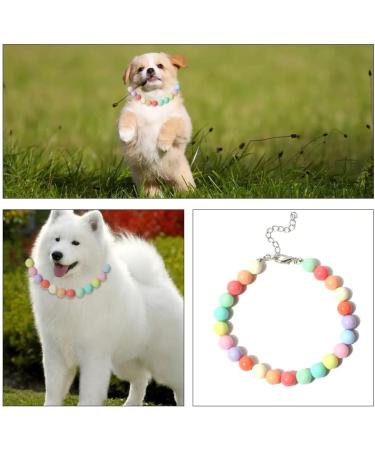 Colorful Dog Pearl Necklace & Adjustable Pet Collar - Stylish Jewelry for Mini Breed Dogs & Cats - Buy Online on SooperMarket.com