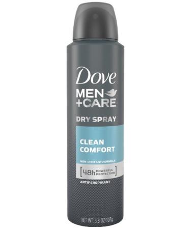 Dove Men + Care Dry Spray Antiperspirant, Clean Comfort 3.8 oz (Pack of 3)