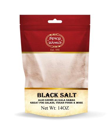 Spicy World Kala Namak Indian Black Salt 14 oz - Vegan, Pure, Unrefined, Non-GMO & Natural 14 Ounce (Pack of 1)