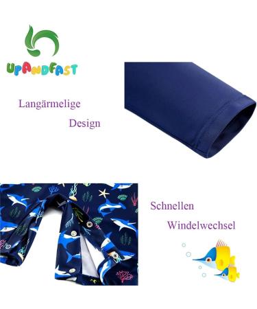 Upandfast Baby Zipper Swimwear UPF 50+ Sun Protection Navy Shark 6-9 Months - Buy Online on SooperMarket.com