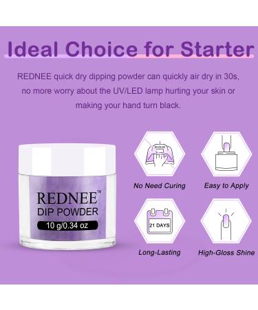 REDNEE 39pcs Dip Powder System Starter Kit - Easy Application for Nail Art Manicure Salon or Home DIY - RE18 Party Queen Collection - Buy Online on SooperMarket.com