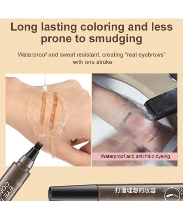 LONGLUAN Waterproof Sweat-Proof and Non-smudging Four-Pronged Eyebrow Pencil Nexavale Eyebrow Nexavale Magic Eyebrow Enhancing Pen Waterproof 4-Tip Eyebrow Unique Quad Eyebrow Pencil (02+03) - Buy Online on SooperMarket.com