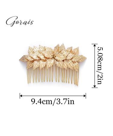 Gorais Leaf Bride Wedding Hair Comb - Bridal Hair Piece for Women and Girls in A-Gold - Buy Online on SooperMarket.com